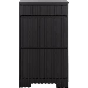 SAFAVIEH Home Collection – Sohan Black Shoe Rack, Slim Vertical Storage Cabinet with Drawer & Tilt-Out Shelves, Modern Entryway Organizer (STG3101B)(Black)