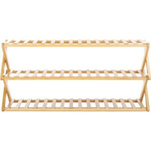 SAFAVIEH Home Collection Home Collection Acheta Natural Bamboo 3-Tier Shoe Storage Shelf