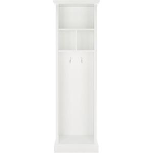 SAFAVIEH Home Collection Layli Farmhouse Antique White 4-Shelf 2-Hook Top Storage Hall Tree (Fully Assembled)(Antique White)