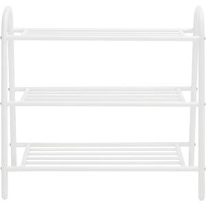 SAFAVIEH Home Collection Mira White Metal 3-Tier Storage Shoe Rack