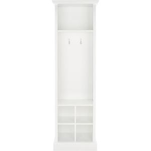 SAFAVIEH Home Collection Surrey Farmhouse Antique White 6-Shelf 2-Hook Bottom Storage Hall Tree (Fully Assembled)(Antique White)