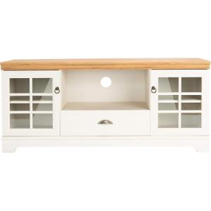 SAFAVIEH Home Collection Trudy White Wash and Oak 1-Drawer 2-Shelf Storage TV Media Stand (up to 60-inch Flat Screen)