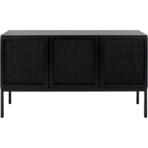 Safavieh Home Collection Zadie Coastal Black/Natural Rattan 3-Door Storage Sideboard(Black)