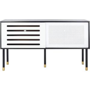 Safavieh Home Shiloh Mid-Century Modern White and Walnut TV Media Stand(White / Black)