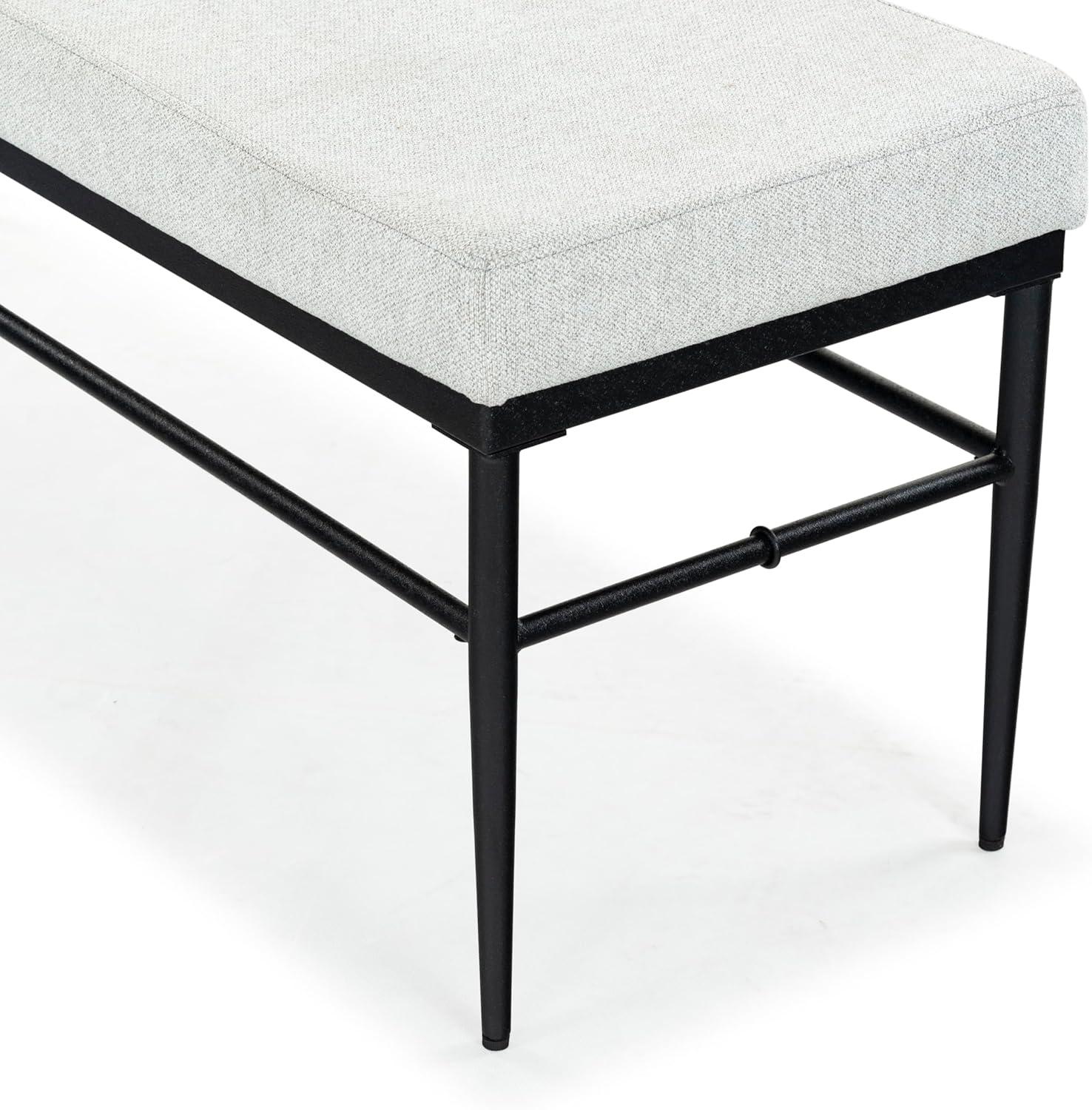 image:imageSAFAVIEH Couture Collection Theabella Black amp Dark Grey BenchBlackLight Grey