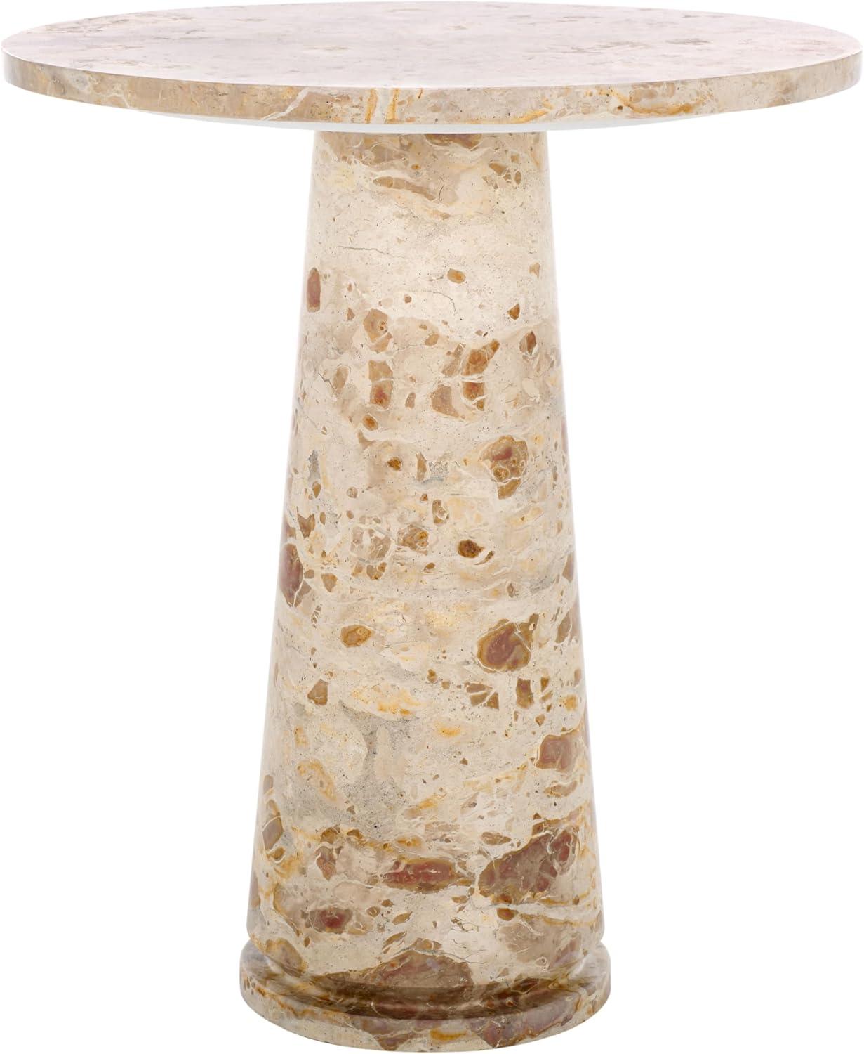 image:imageSAFAVIEH Couture Collection Valentia Light Grey Marble Accent TableBeige