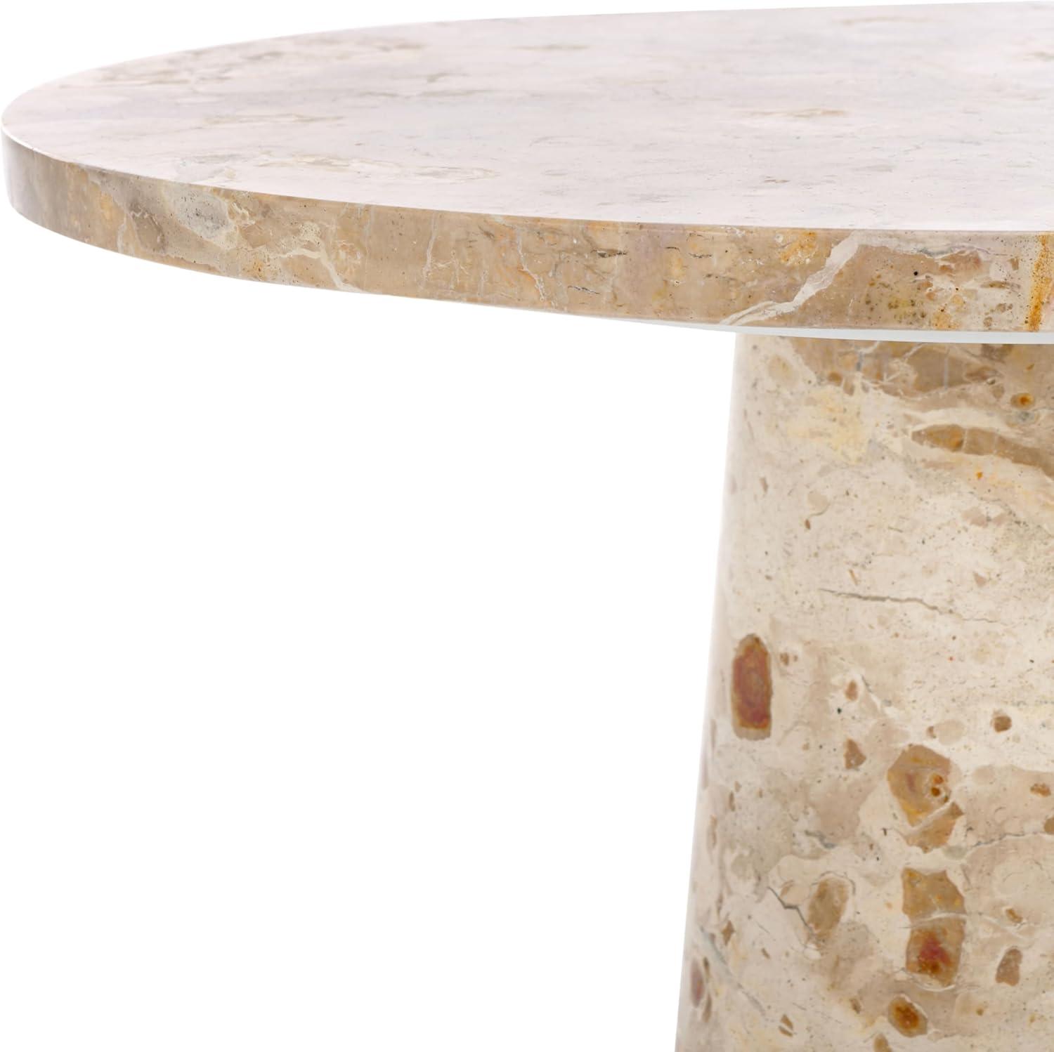 image:imageSAFAVIEH Couture Collection Valentia Light Grey Marble Accent TableBeige