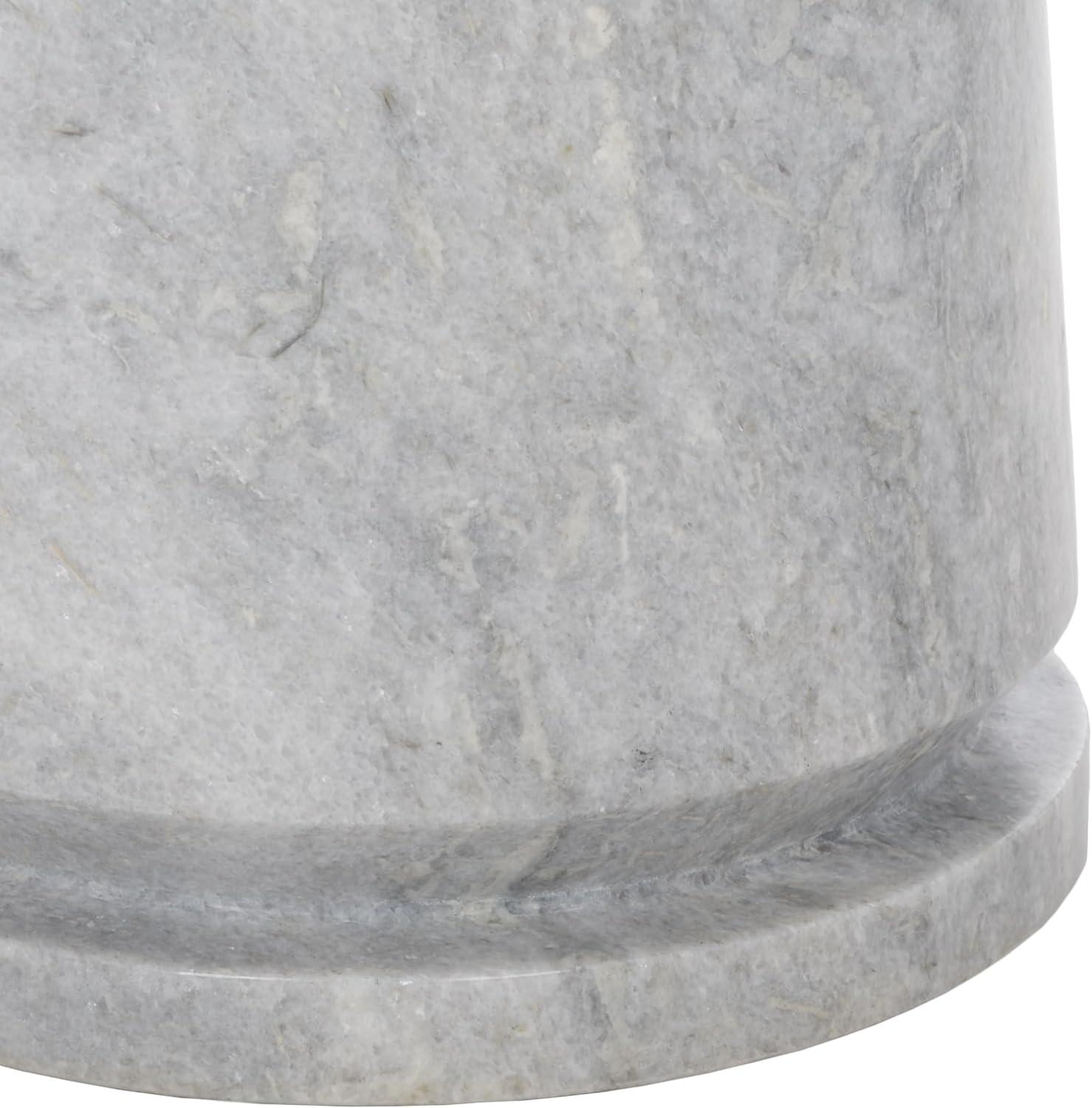 image:imageSAFAVIEH Couture Collection Valentia Light Grey Marble Accent TableLight Grey