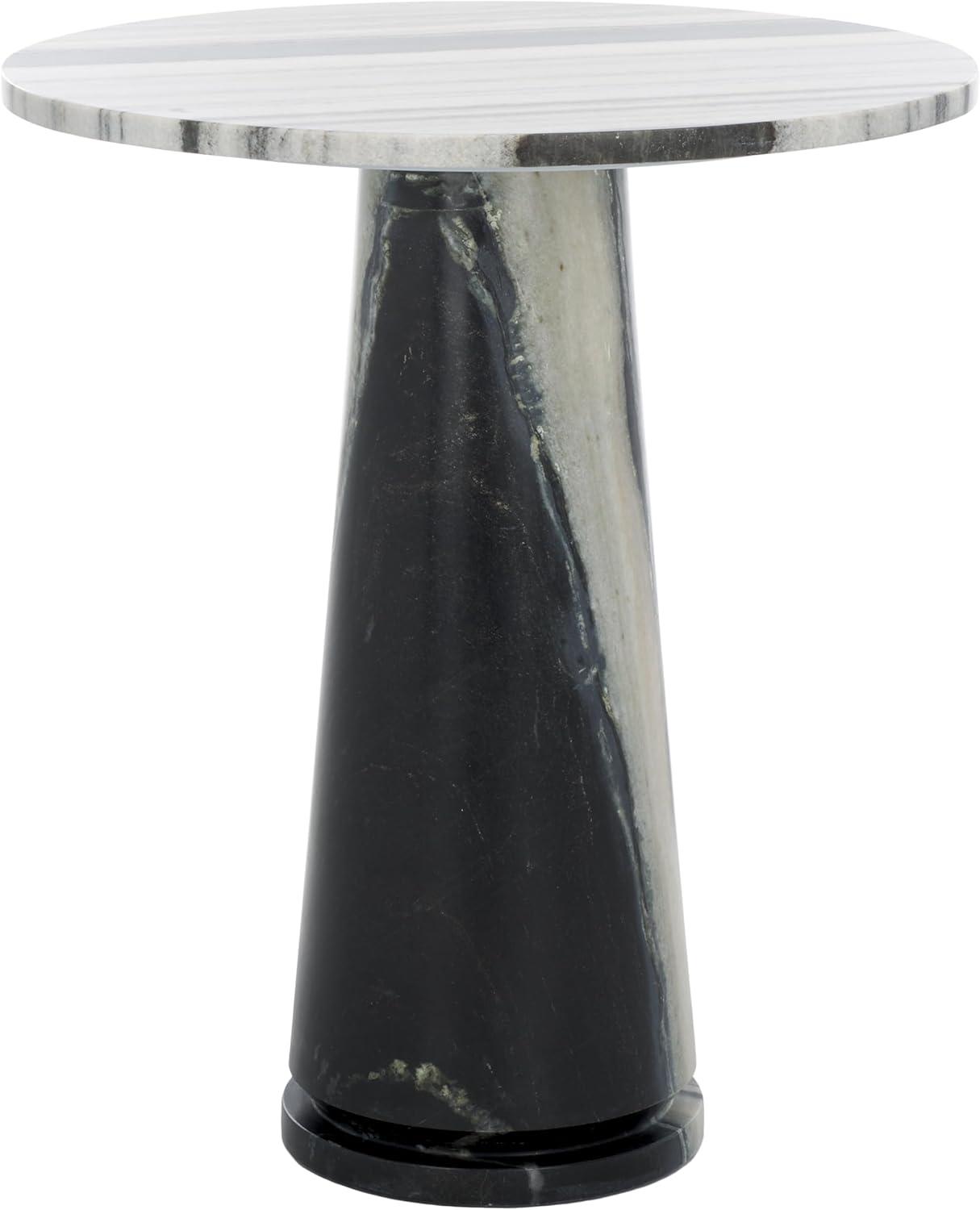 image:imageSAFAVIEH Couture Collection Valentia Light Grey Marble Accent TableWhiteBlack