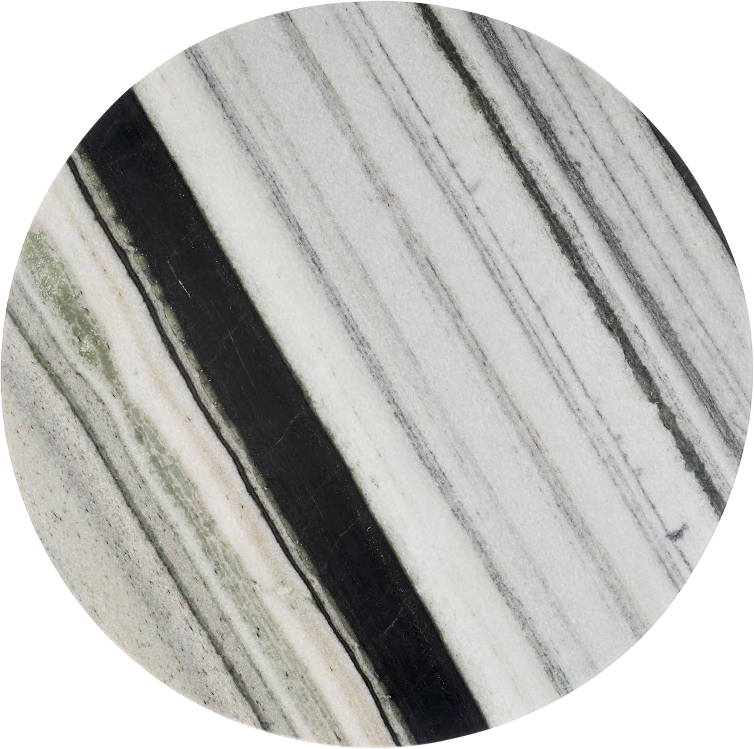 image:imageSAFAVIEH Couture Collection Valentia Light Grey Marble Accent TableWhiteBlack