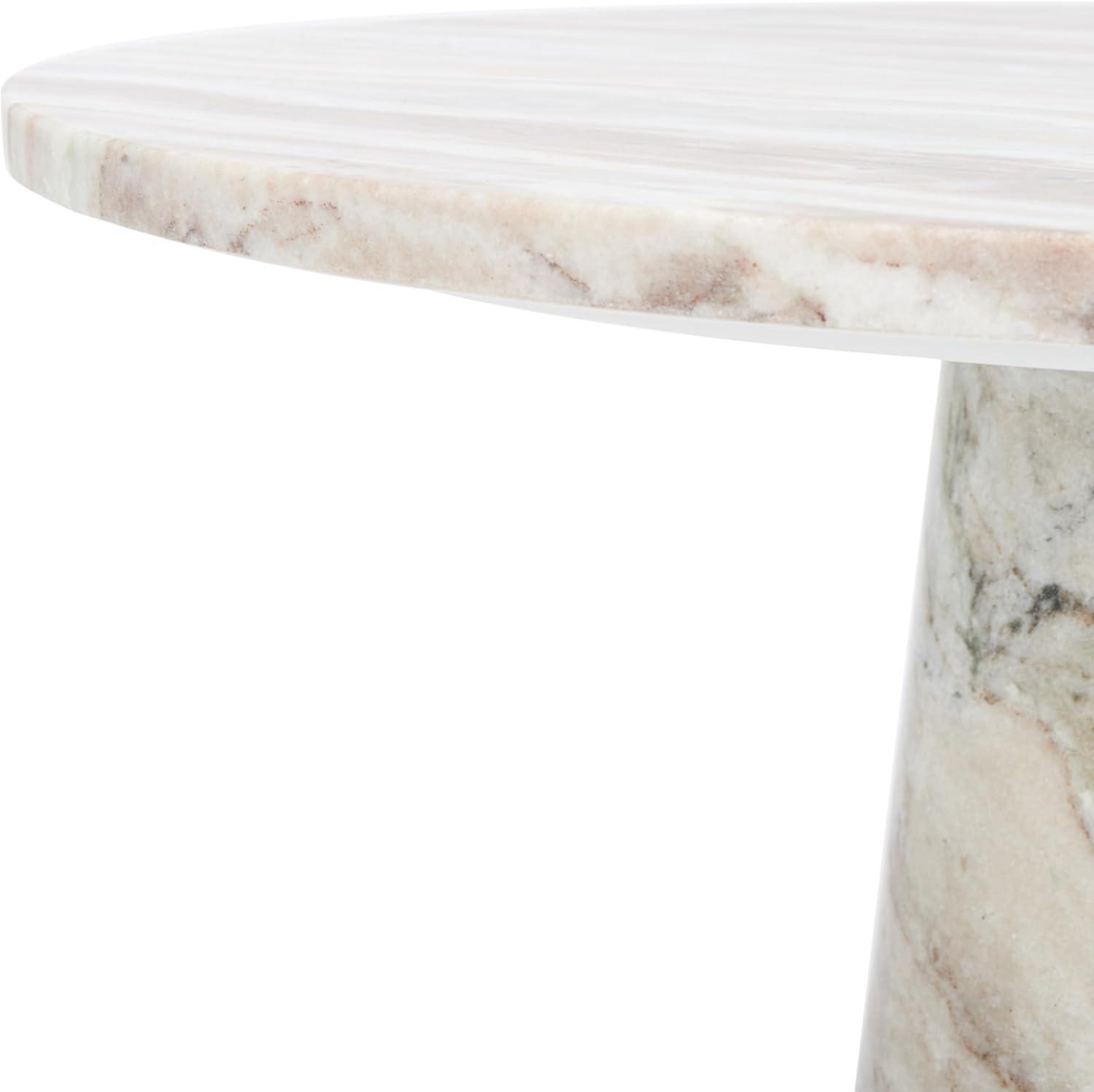 image:imageSAFAVIEH Couture Collection Valentia Light Grey Marble Accent TableWhiteBrown