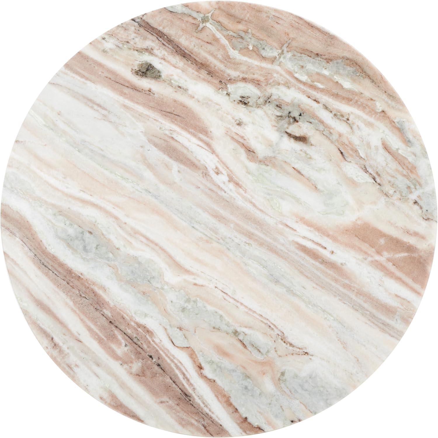 image:imageSAFAVIEH Couture Collection Valentia Light Grey Marble Accent TableWhiteBrown