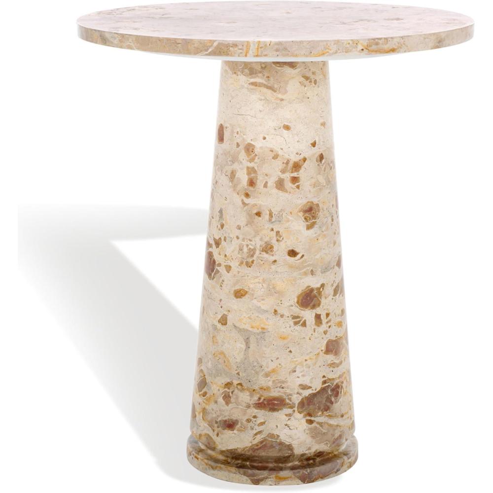 image:imageSAFAVIEH Couture Collection Valentia Light Grey Marble Accent TableBeige