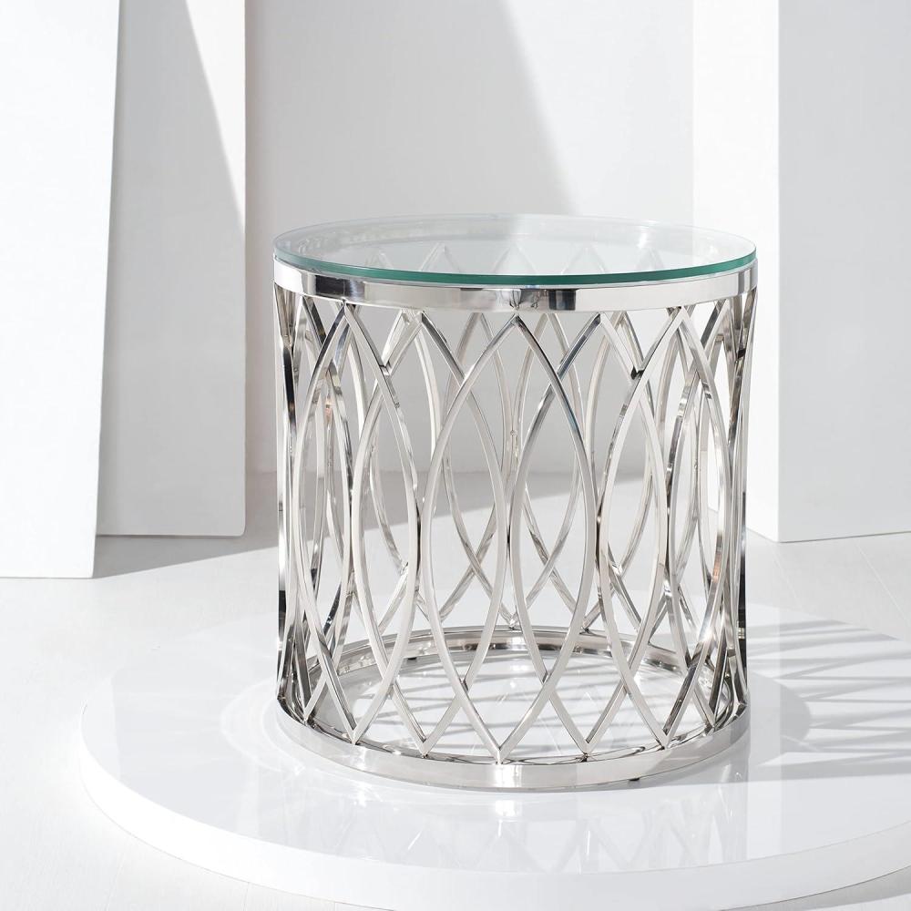 image:imageSafavieh Couture Home April Chrome Stainless Steel and Glass Top End Table