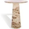 SAFAVIEH Couture Collection Valentia Light Grey Marble Accent Table(Beige)
