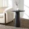 SAFAVIEH Couture Collection Valentia Light Grey Marble Accent Table(Black)