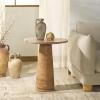 SAFAVIEH Couture Collection Valentia Light Grey Marble Accent Table(Brown)