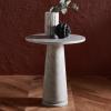 SAFAVIEH Couture Collection Valentia Light Grey Marble Accent Table(Light Grey)