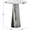 SAFAVIEH Couture Collection Valentia Light Grey Marble Accent Table(White/Black)