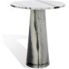 SAFAVIEH Couture Collection Valentia Light Grey Marble Accent Table(White/Black)