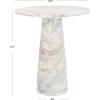SAFAVIEH Couture Collection Valentia Light Grey Marble Accent Table(White/Brown)