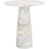 SAFAVIEH Couture Collection Valentia Light Grey Marble Accent Table(White/Brown)