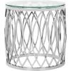 Safavieh Couture Home April Chrome Stainless Steel and Glass Top End Table