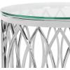 Safavieh Couture Home April Chrome Stainless Steel and Glass Top End Table