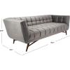 Safavieh Couture Home Onyx Modern Dark Blue Velvet and Walnut Tufted Sofa