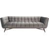 Safavieh Couture Home Onyx Modern Dark Blue Velvet and Walnut Tufted Sofa