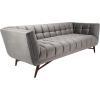 Safavieh Couture Home Onyx Modern Dark Blue Velvet and Walnut Tufted Sofa