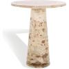 SAFAVIEH Couture Collection Valentia Light Grey Marble Accent Table(Beige)