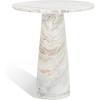 SAFAVIEH Couture Collection Valentia Light Grey Marble Accent Table(White/Brown)
