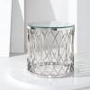 Safavieh Couture Home April Chrome Stainless Steel and Glass Top End Table