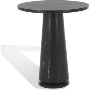 SAFAVIEH Couture Collection Valentia Light Grey Marble Accent Table(Black)