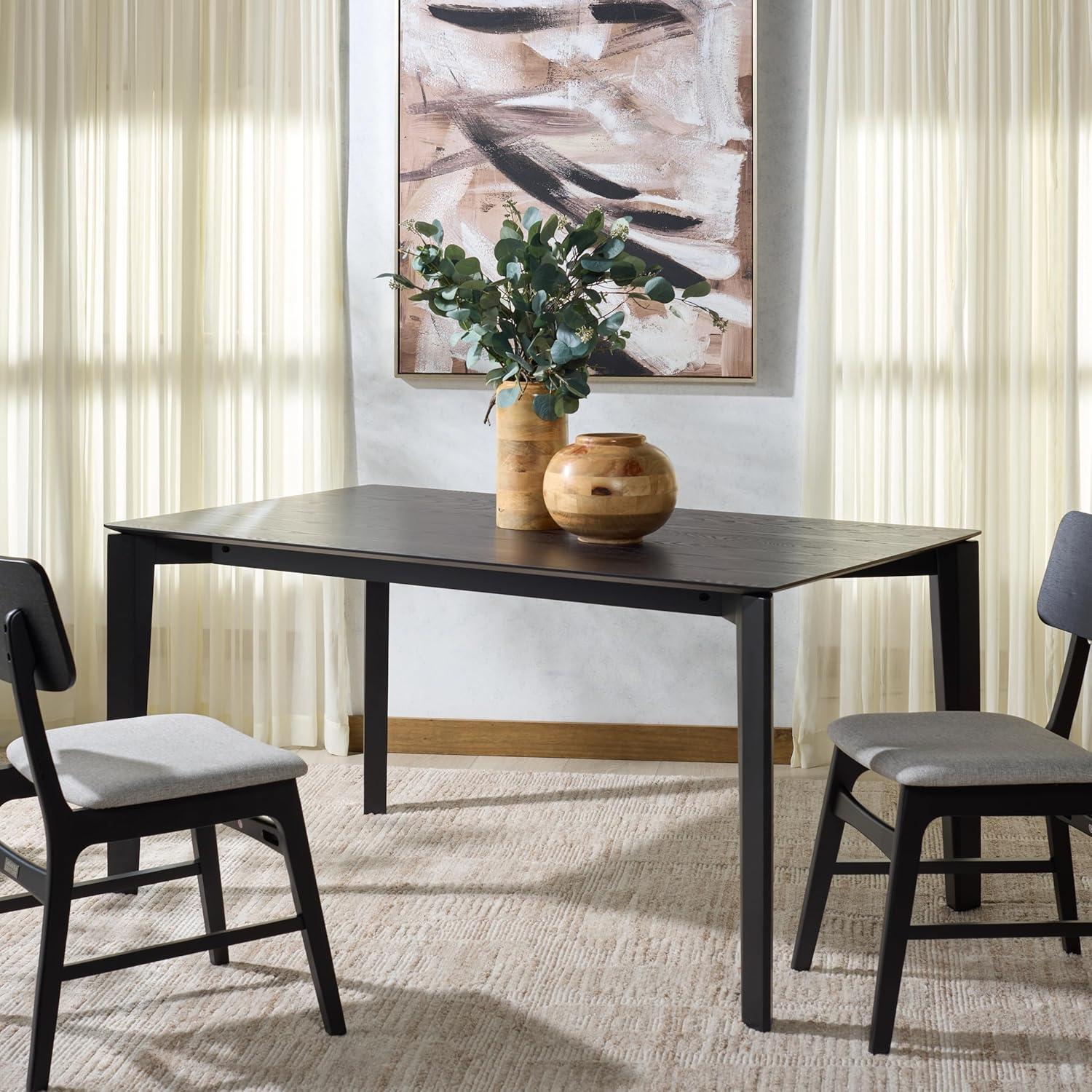 image:imageSAFAVIEH Couture Collection Alyssamarie Walnut Rectangle Wood Dining Table Modern Tapered Leg Design SFV6715ABlack