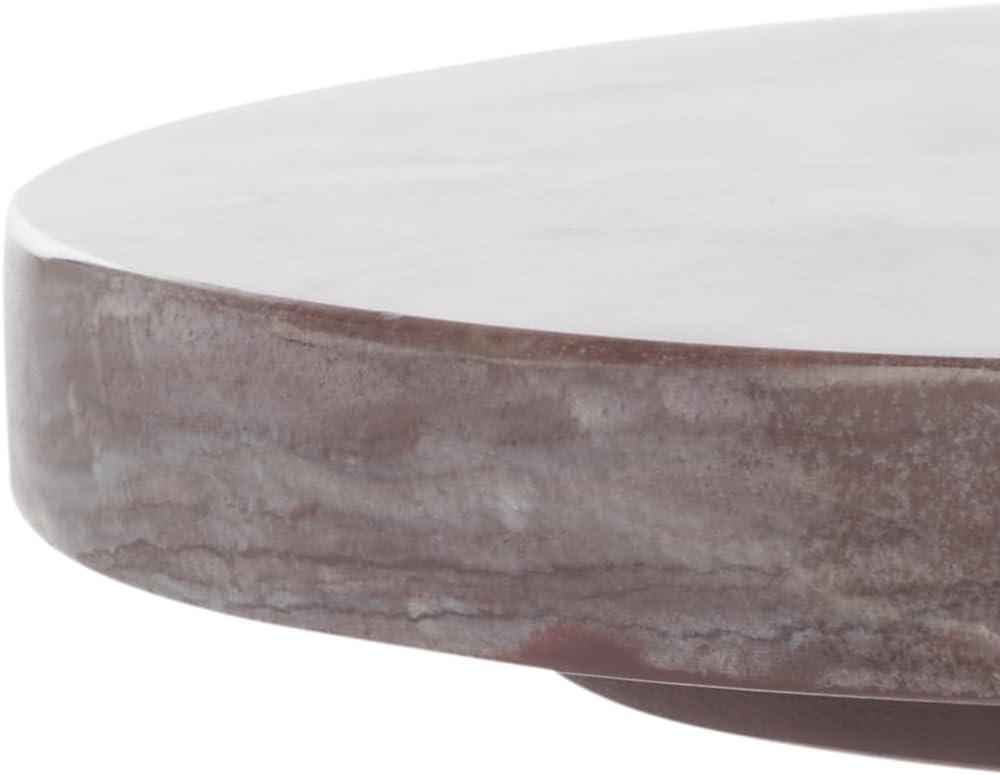 image:imageSAFAVIEH Couture Collection Valentia Small Accent Table Round Beige Marble Top with Pedestal Base SFV9704IMaroon