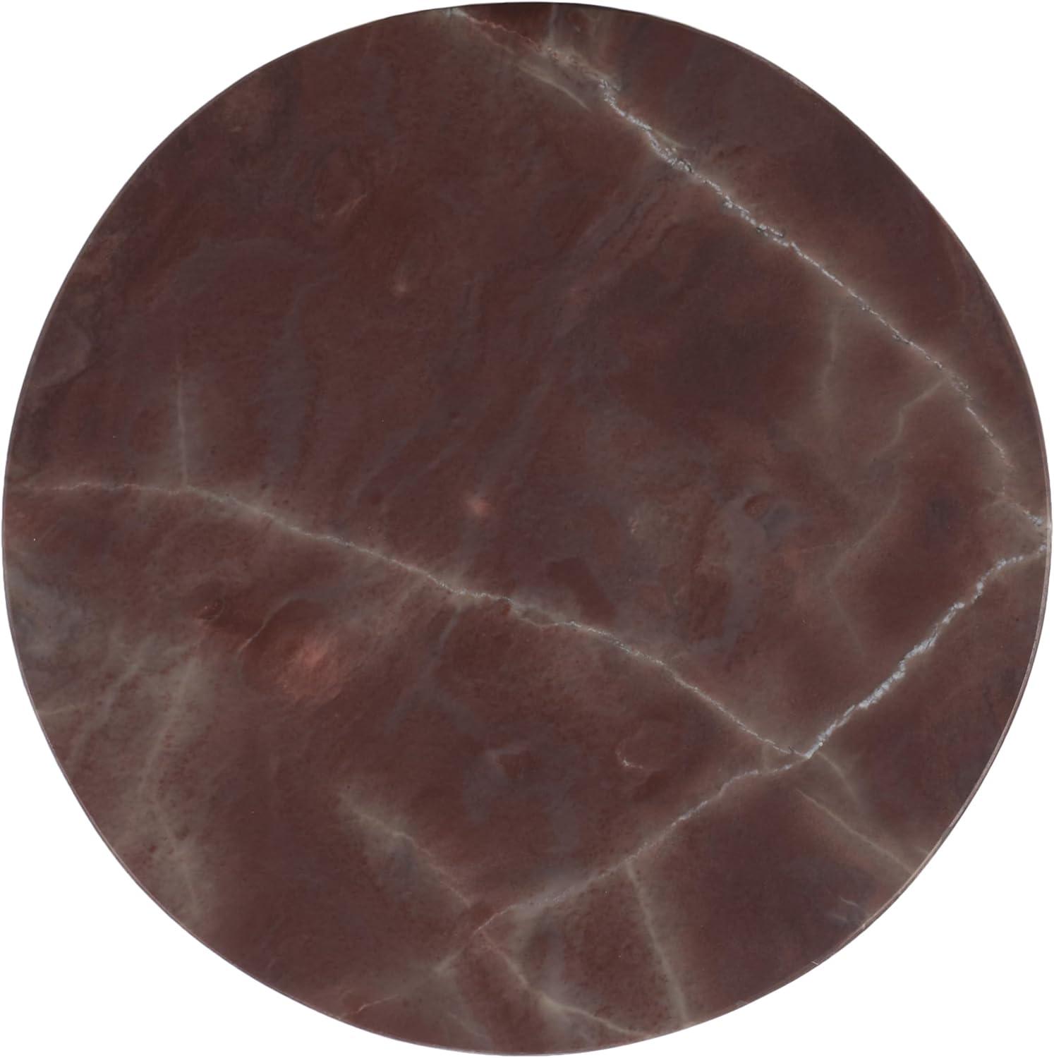 image:imageSAFAVIEH Couture Collection Valentia Small Accent Table Round Beige Marble Top with Pedestal Base SFV9704IMaroon