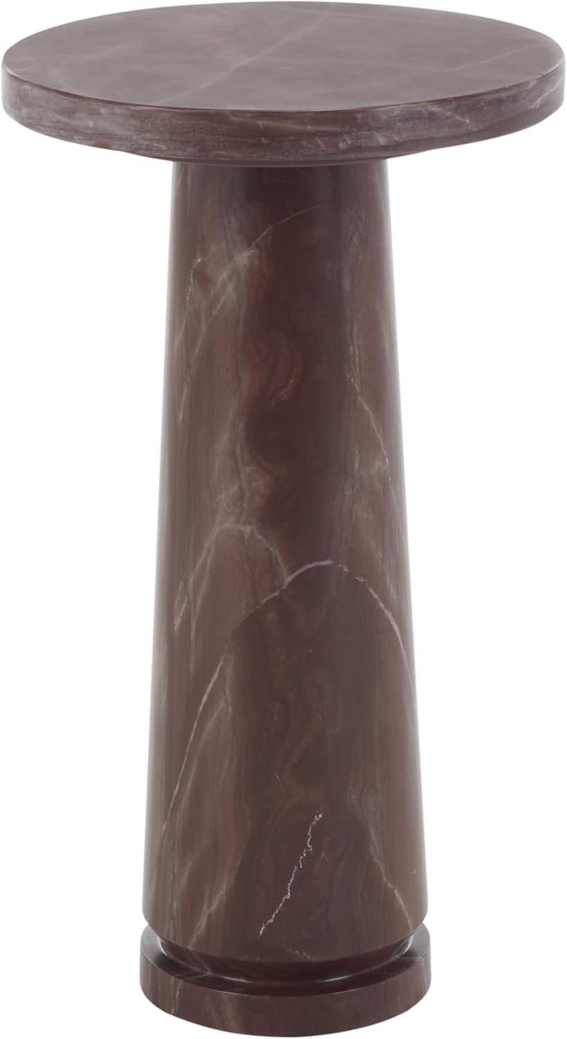 image:imageSAFAVIEH Couture Collection Valentia Small Accent Table Round Beige Marble Top with Pedestal Base SFV9704IMaroon