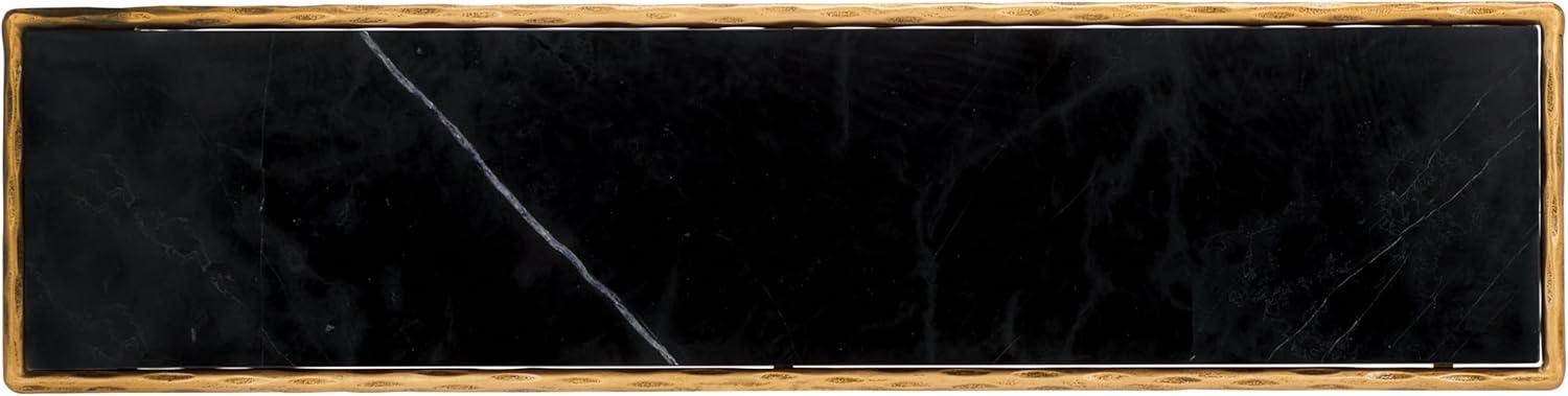 image:imageSAFAVIEH Couture Home Collection Jessa Brass MetalTempered Glass Top Entryway Living Room Rectangle Console Table Fully AssembledBrassBlack