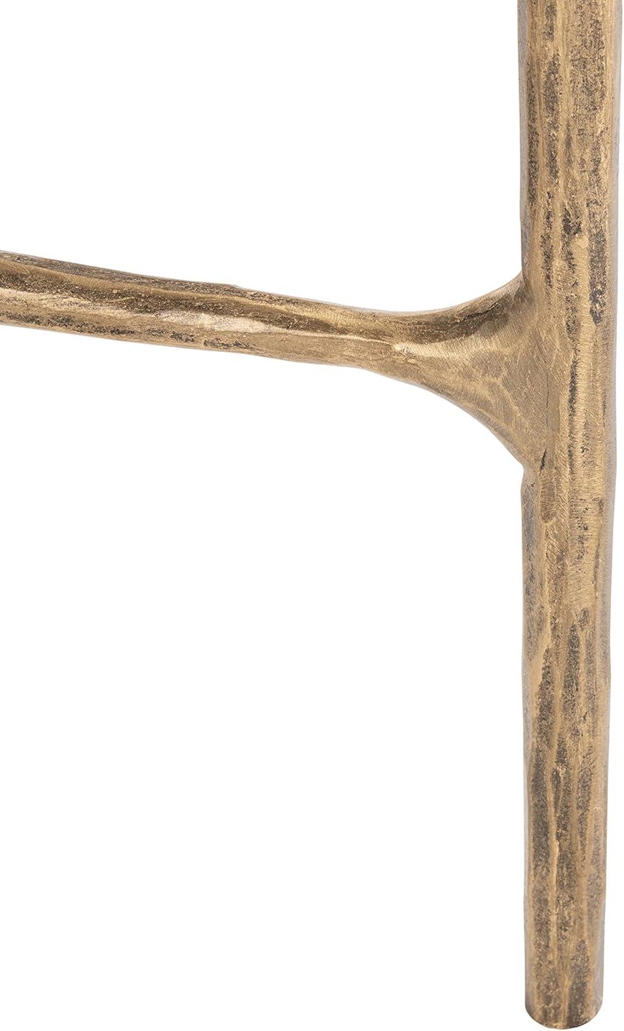 image:imageSAFAVIEH Couture Home Collection Jessa Brass MetalTempered Glass Top Tall Round End Table Fully AssembledWhite Brass