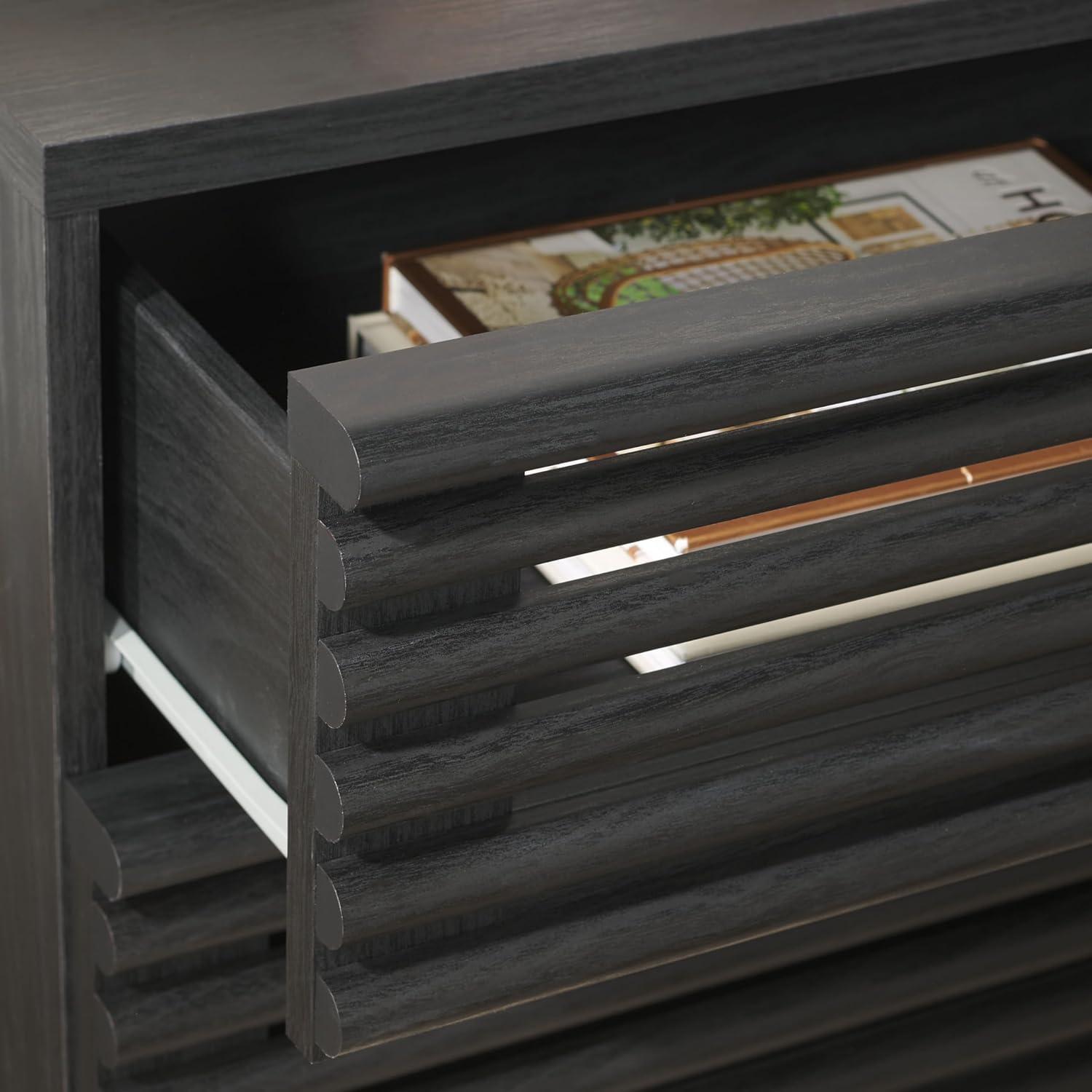 image:imageSAFAVIEH Home Collection Averi Dark Walnut 2Drawer NightstandBlack