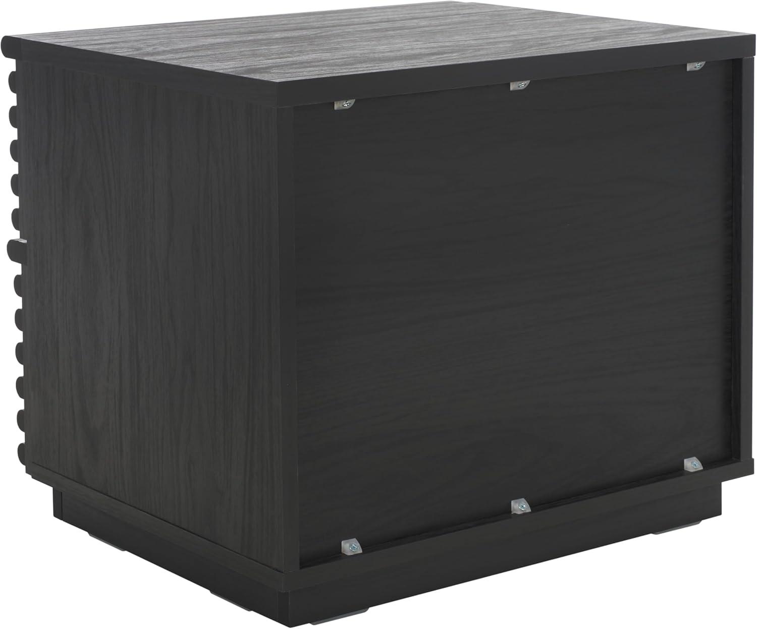 image:imageSAFAVIEH Home Collection Averi Dark Walnut 2Drawer NightstandBlack