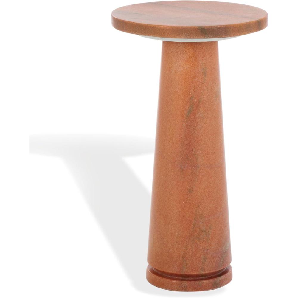 image:imageSAFAVIEH Couture Collection Valentia Small Accent Table Round Beige Marble Top with Pedestal Base SFV9704IClay