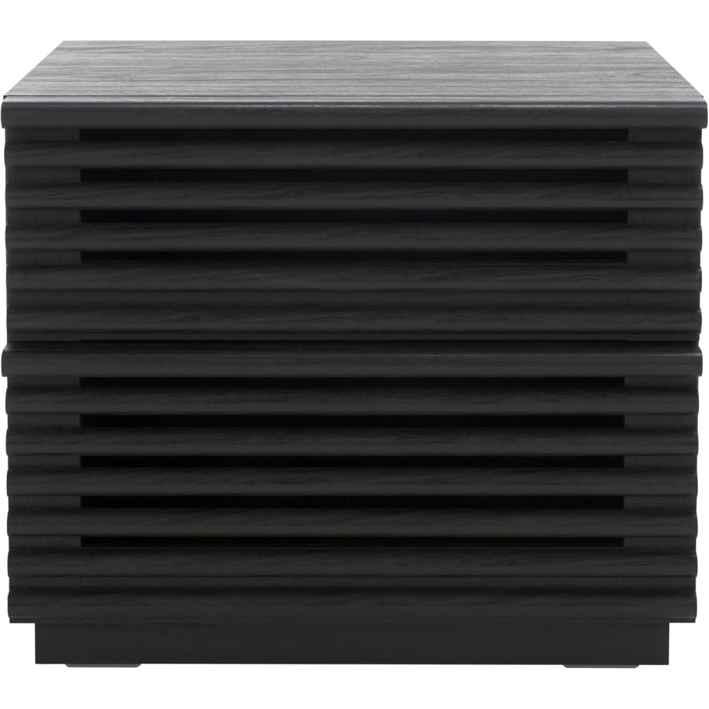 image:imageSAFAVIEH Home Collection Averi Dark Walnut 2Drawer NightstandBlack