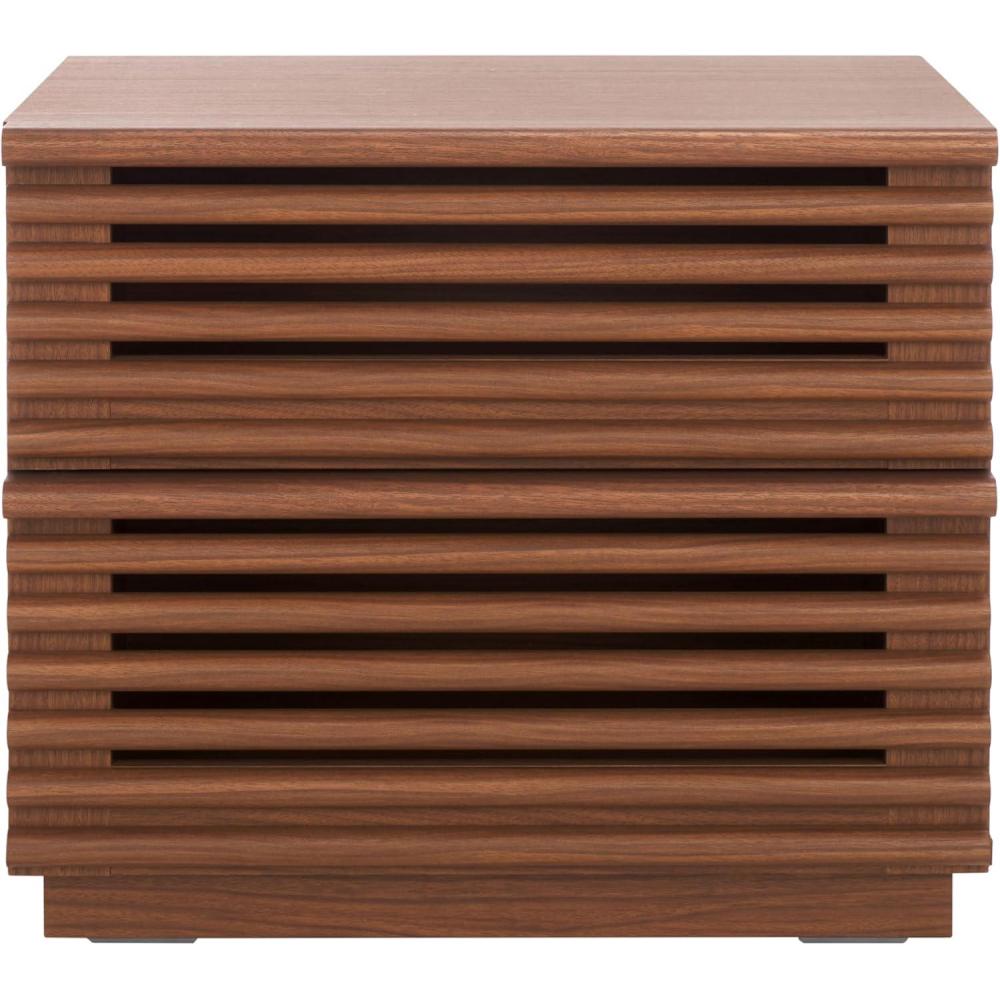 image:imageSAFAVIEH Home Collection Averi Dark Walnut 2Drawer NightstandDark Walnut