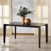 SAFAVIEH Couture Collection – Alyssamarie Walnut Rectangle Wood Dining Table, Modern Tapered Leg Design (SFV6715A)(Black)