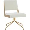 SAFAVIEH Couture Collection – Emmeline Ivory Boucle Swivel Office Chair with Gold Metal Frame, Modern Glam Upholstered Desk Chair (SFV4758G)(Ivory/Gold)