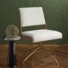 SAFAVIEH Couture Collection – Emmeline Ivory Boucle Swivel Office Chair with Gold Metal Frame, Modern Glam Upholstered Desk Chair (SFV4758G)(Ivory/Gold)