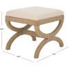 SAFAVIEH Couture Collection Aikan Coastal Natural/Beige Woven Seagrass Solid Wood Ottoman Foot Stool (Fully Assembled)